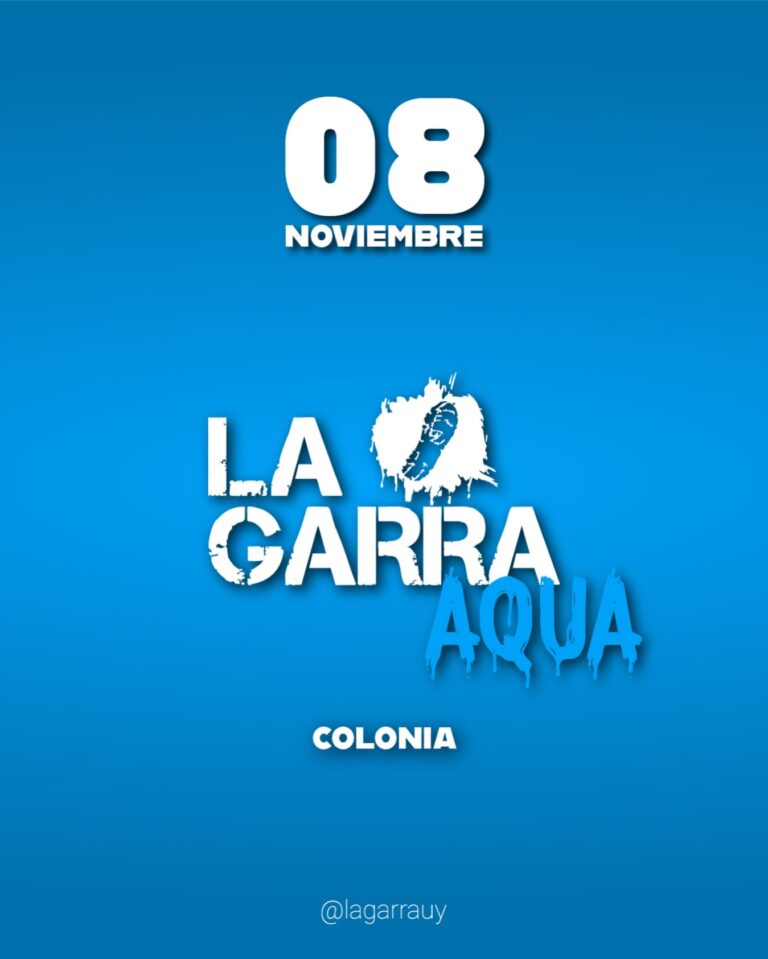 Flyer de La Garra Aqua, 8 de noviembre, Colonia