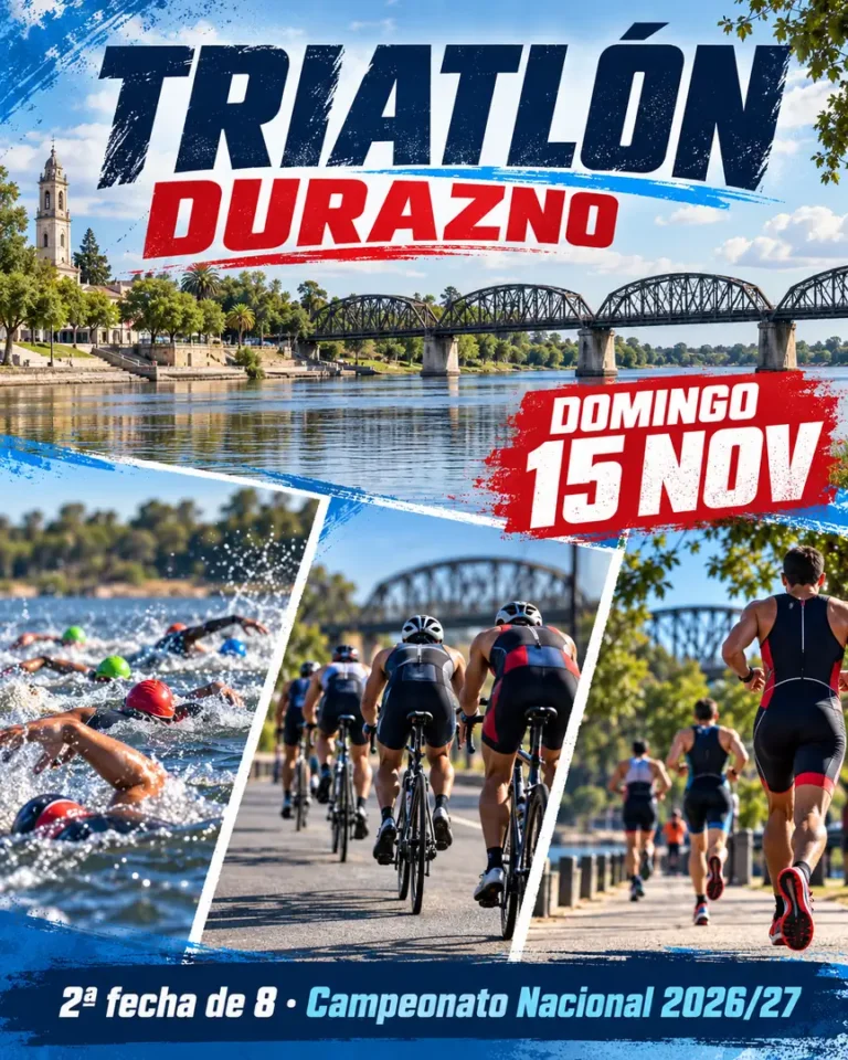Triatlón Durazno, 2ª fecha del Campeonato Nacional de Triatlón 2026/27, domingo 15 de noviembre