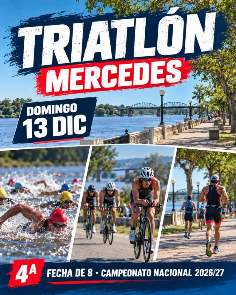 Triatlón Mercedes, 4ª fecha del Campeonato Nacional de Triatlón 2026/27, domingo 13 de diciembre