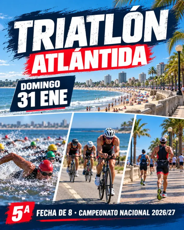 Triatlón Atlántida, 5ª fecha del Campeonato Nacional de Triatlón 2026/27, domingo 31 de enero
