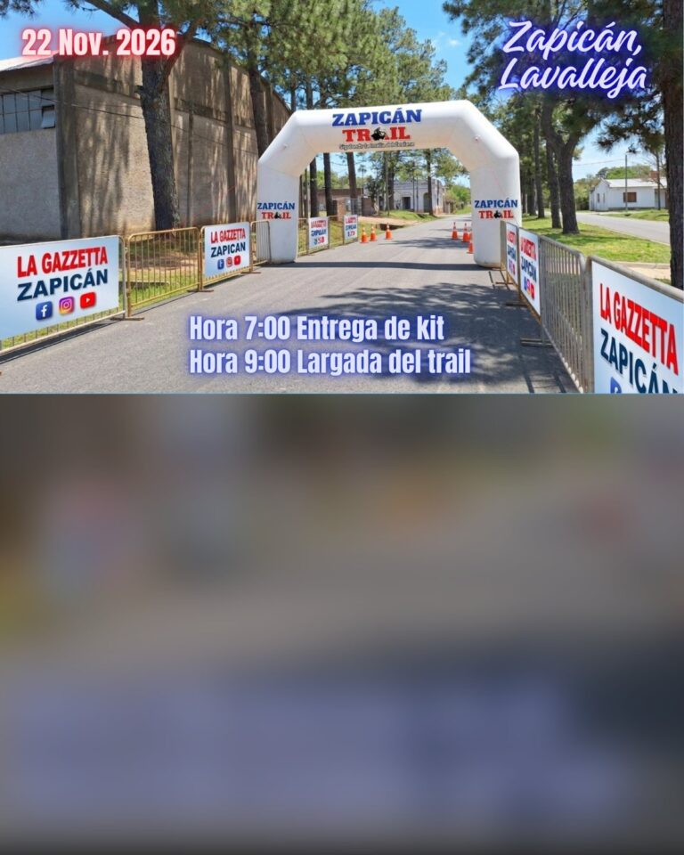 Arco de largada del Zapicán Trail 2026, Zapicán, Lavalleja